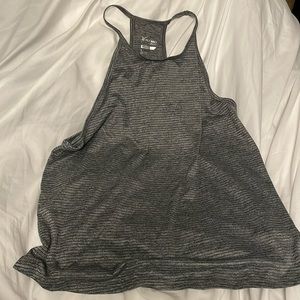 Grey striped workout tank